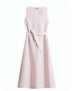 Woolrich Linen Blend Sleeveless Round Neck Dress - Pink