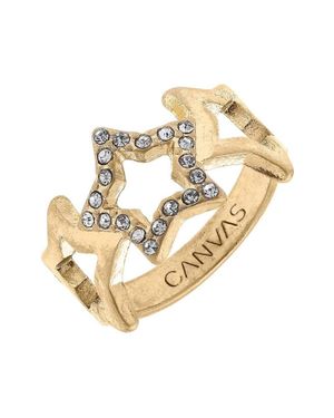 Canvas Style Pavé Celestial Star Ring - Metallic