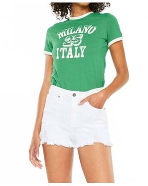 Kancan High Rise Jean Shorts - Green