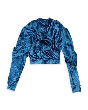 Y. Project Y/Project Velvet Wrap Royal Blouse - Blue