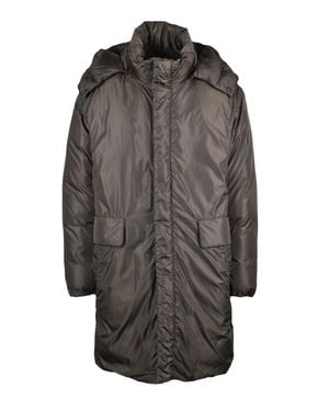 Aspesi Padded Parka With High Collar And Detachable Hood - Gray