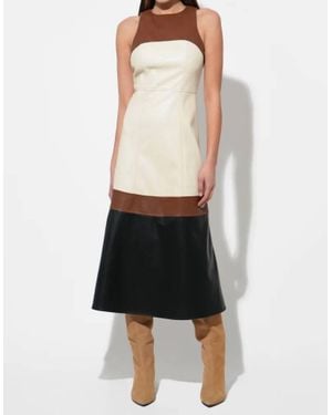 Thml Sleeveless Faux Leather Midi Dress - White