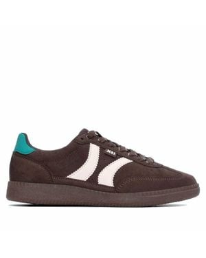 Xti Casual Suede Lace-Up Sneakers - Brown