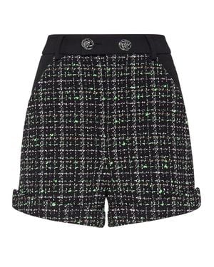 Philipp Plein Bouclé Short Pants - Gray