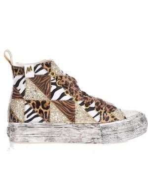 MIMANERA Airlines Platform Jungle Patch Sneakers - Brown