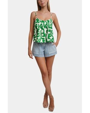 Thml Geo Print Thin Strap Tank Top - Blue
