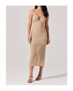 Astr Kasandra Strapless Midi Dress - Natural