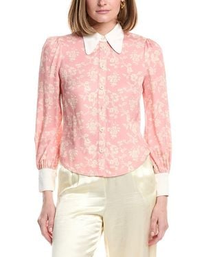 LK Bennett Sonya Woven Top - Red