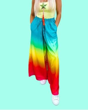 Burnt Toast/Emy Ave Gradient Wide-Leg Pants - Green