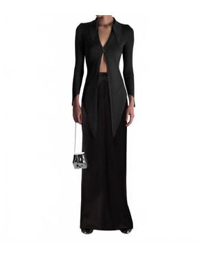 GRACE LING Angular Ribbed Knit Cardigan - Black