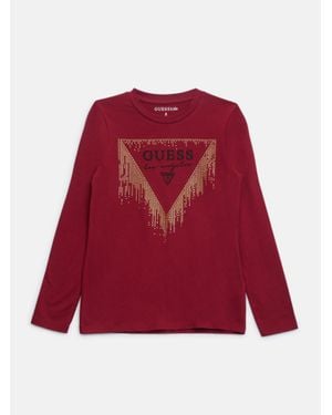 Guess Eco Triangle Logo Tee (7-14) - Red