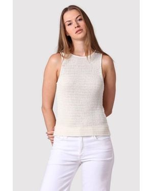 Minnie Rose Linen Cotton Blend Tank Top - White