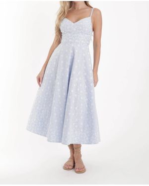 Karina Grimaldi Auri Embroidered Dress - Blue