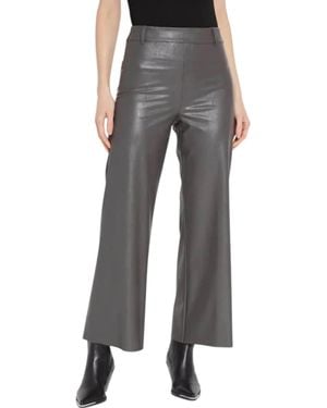 Lyssé Vegan Leather Wide Leg Pants - Gray