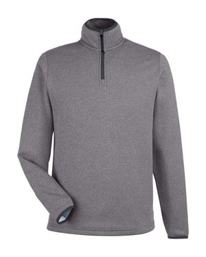 CORE365 Venture Heathered Stripe Quarter-Zip Pullover - Gray