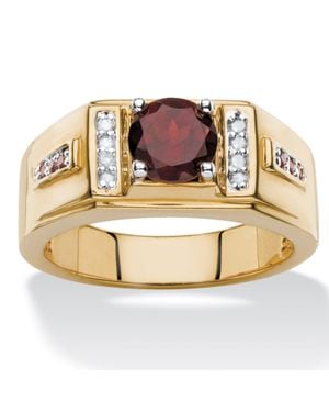 Palmbeach Jewelry 1.91 Tcw Genuine Garnet And Diamond Accent-Plated Ring - Metallic