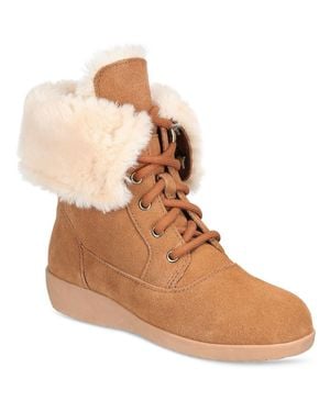 Style & Co. Lace-Up Convertible Shearling Boots - Brown