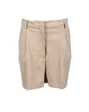 Violanti Pleated Polyester-Blend Shorts - Natural
