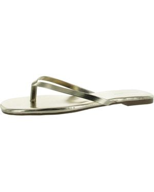 French Connection Faux Leather Thong Flip-Flops - Green