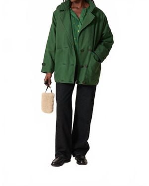 Leon & Harper Viktor Plain Coat - Green
