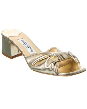 Jimmy Choo Lyn 45 Leather Sandal in Black | Lyst