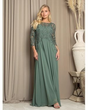 TRUEDAMES Formal 3/4 Sleeve Mother Of The Bride Dress - Green