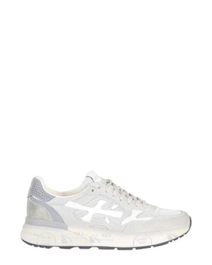 Premiata Mick 0.1 Iconic Side Design Leather Sneakers - White