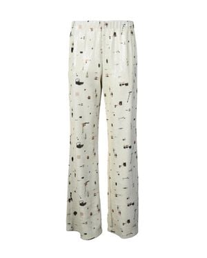 Alysi Sequin High-Waisted Pants - White