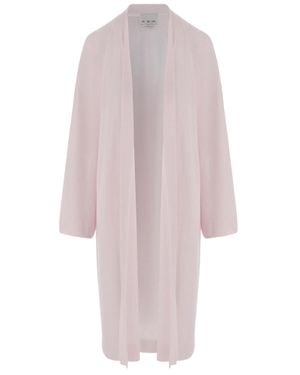 Sa Su Phi Long Open Cashmere And Silk Knit Cardigan - Pink