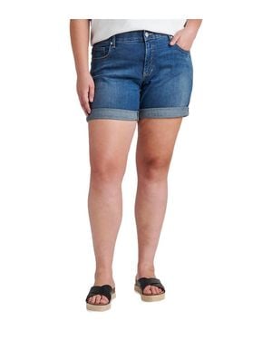 Jag Mid Rise Alex Boyfriend Short Plus - Blue