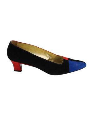 ESCADA 80S Color Block Court Heels - Blue