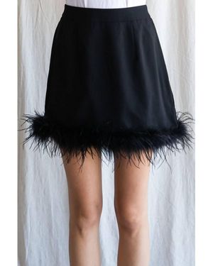 Jodifil Feather Mini Skirt - Black