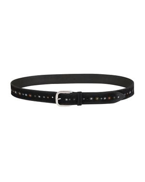 Orciani Hunting Asterisk Calf Leather Belt - Black