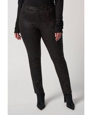 Joseph Ribkoff Animal Print Slim-Fit Jeans - Black