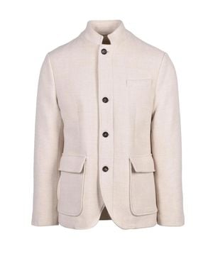 Eleventy Down-Filled Wool Jacket - Natural