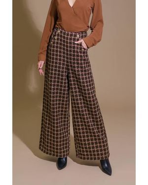 TRUEDAMES Show You Off Tweed Pants - Brown