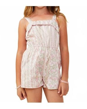 Hayden LA Floral Pattern Printed Sleeveless Romper - Purple