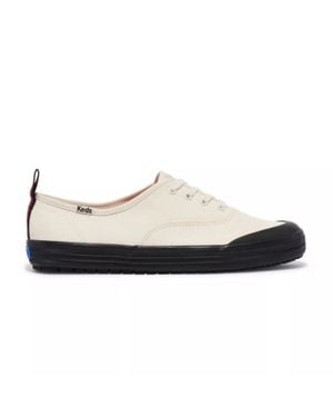 Keds Champion Sneaker Cream Splash Canvas Toe Cap Casual Shoes Jzz1149 - White