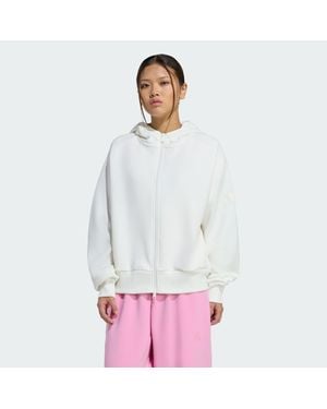 adidas Soft Lux Full-Zip Hoodie - White