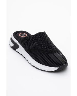 Prologue Shoes Glea Mesh Rhinestone Mules - Gray