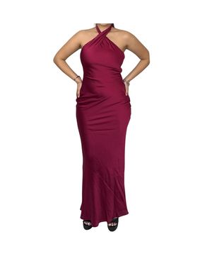 Loly In The Sky Ana Halter Maxi Dress - Red