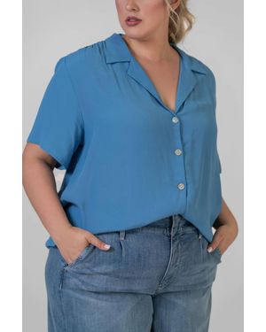 Karen Kane Camp Shirt - Blue