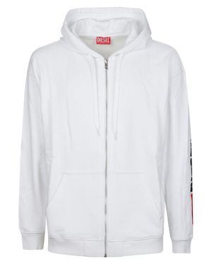 DIESEL S-Boxt Full Zip Div Hoodie - White