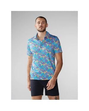 Chubbies The Tropical Bunch Polo Shirt Short Sleeve Golf Ddr2985 - Blue