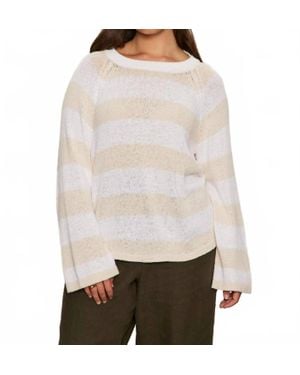 Sanctuary Raglan Stripe Round Neck Sweater - Natural