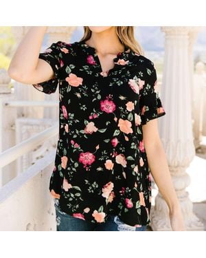 Ninexis Nighttime Blooms Blouse - Black