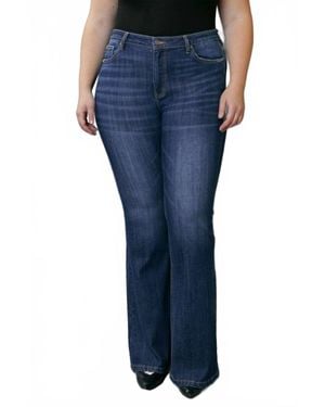 Kancan Mid Rise Flare Jean - Blue