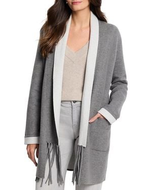 NIC+ZOE Nic+Zoe Cool Nights Reversible Fringe Jacket - Gray