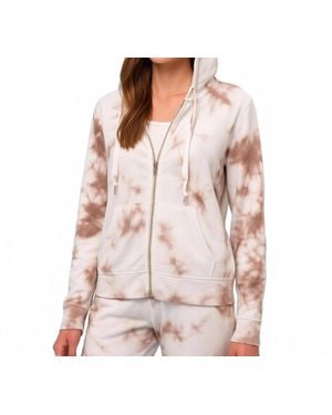 French Kyss Tie Dye Zip Hoodie - Pink