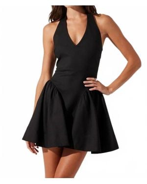 Astr Nicole V Neck Halter Mini Dress - Black